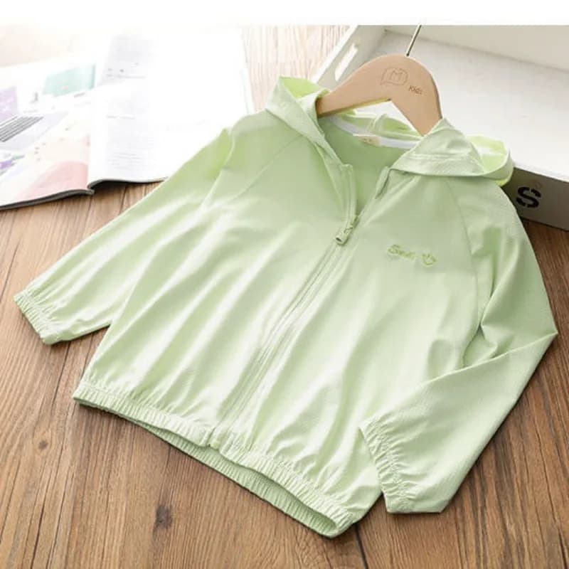 Vêtements pour enfants résistants aux UV et à la lumière du soleil, veste à capuche en soie glacée r