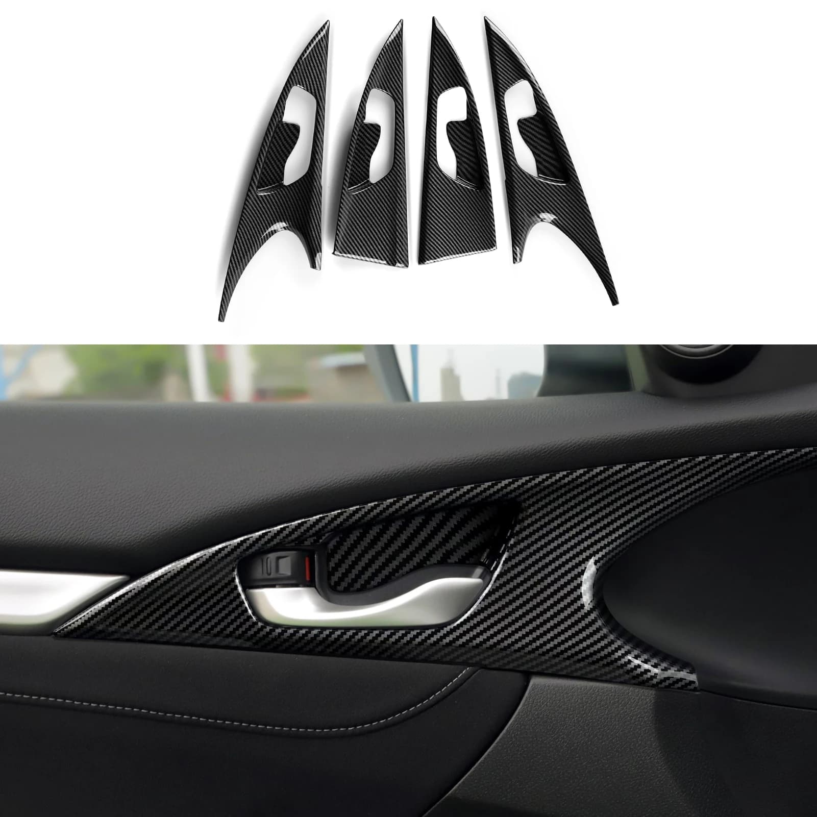 Accessoires de garniture pour Honda Civic 10e génération (2016 – 2021), panneau de cuvette de porte 