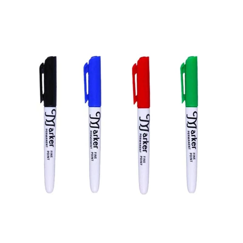 Marqueurs indélébiles en continu étanches, 4 pièces/ensemble, stylo à huile étanche, papeterie scola