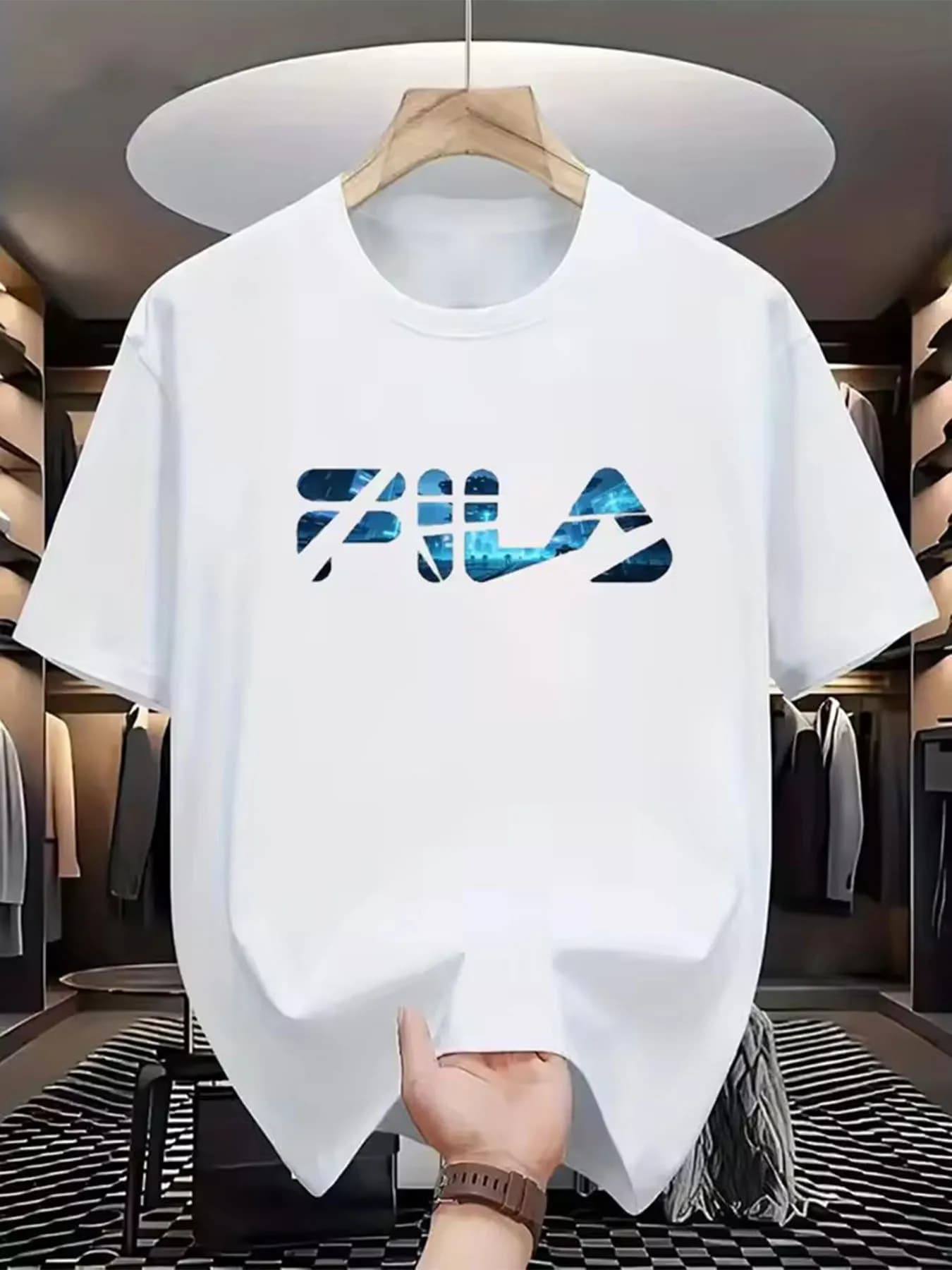 Nouveau T-shirt de course pour hommes - Haut léger printemps/été - Impression de lettres tendance - 