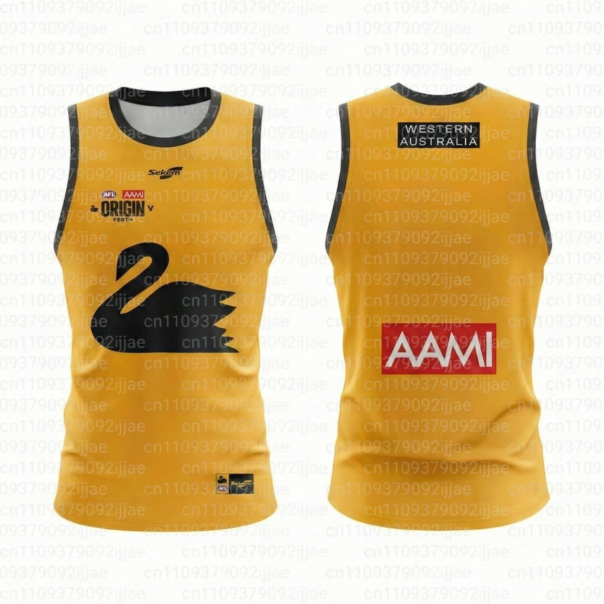 Maillot de football sans manches AFL Origin Western Australia Victoria respirant, assorti pour la fa