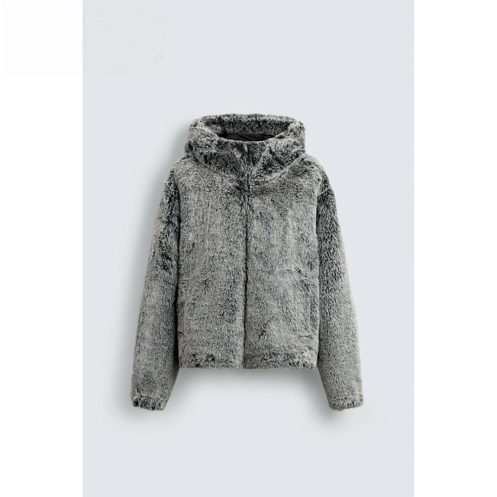 Manteau de luxe en fausse fourrure pour hommes, veste chaude d'hiver à capuche coupe-vent, Parkas th