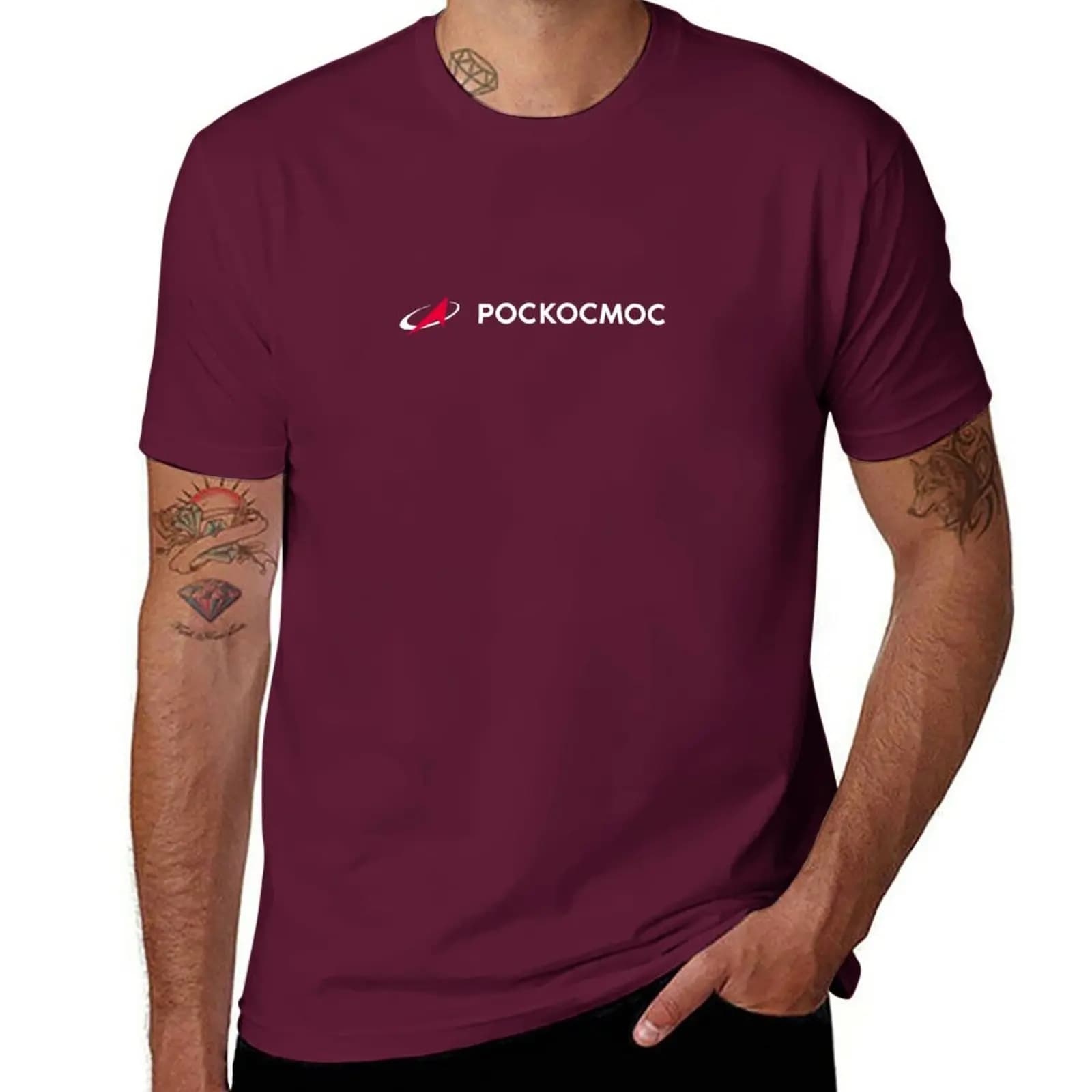 Roscosmos, agence spatiale russe, t-shirt cyrilique noir, vêtements vintage simples, t-shirts graphi