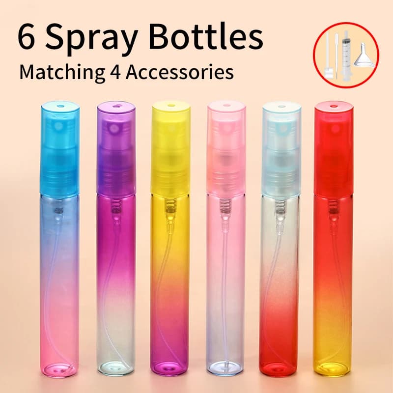 Flacon pulvérisateur de parfum de 8ML, 6 pièces + 4 accessoires, avec 6 flacons pulvérisateurs, 1 en