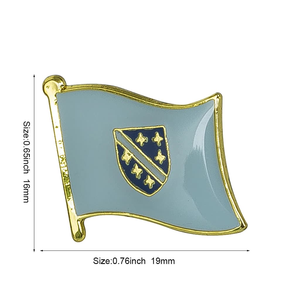 Badge drapeau de la bosnie, épingle à revers pour sac à dos