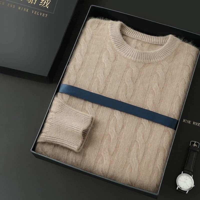 Pull en cachemire épais pour homme, 100% pur cachemire, col rond, chemise de base 107, nouveau print
