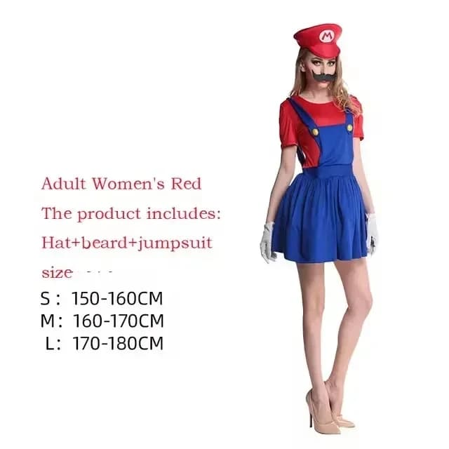 Anime Super Luigi frères Cosplay adultes hommes et femmes garçons filles combinaison barbe chapeau e