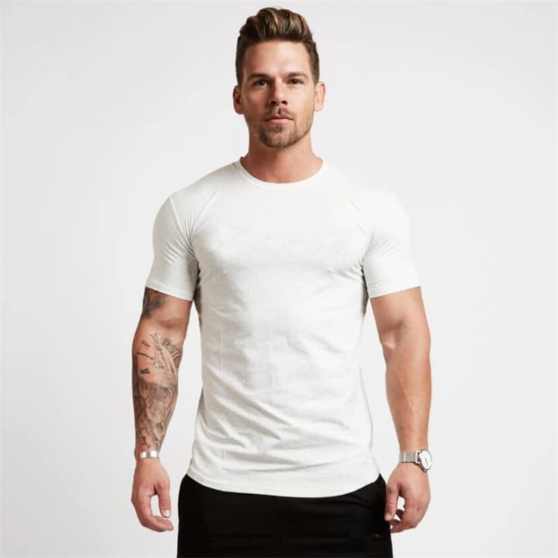 T-Shirts de sport musculaire pour hommes T-Shirts de mode hauts à manches courtes entraînement athlé