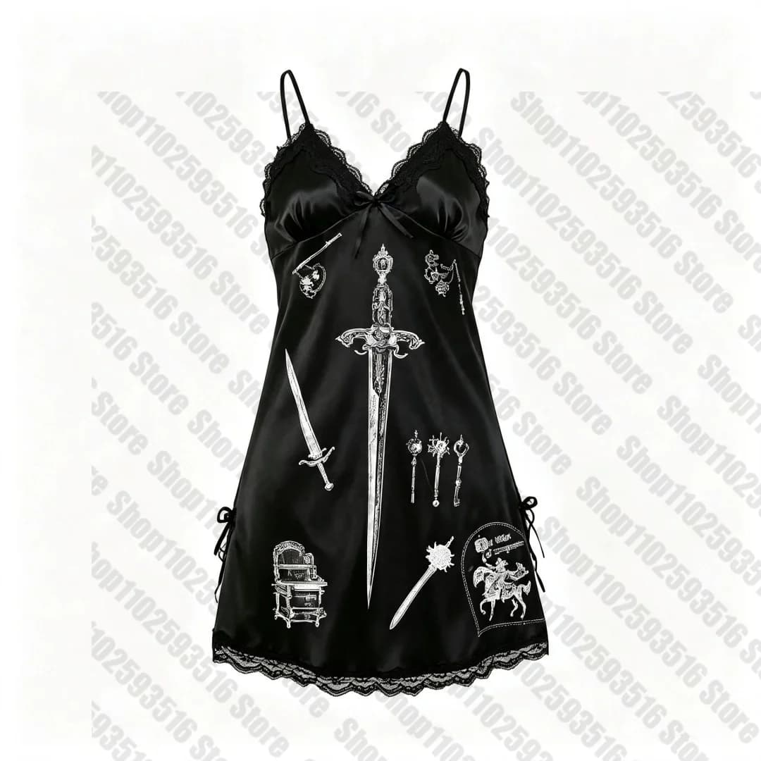 Robes décontractées pour femmes gothiques, vêtements gothiques, vêtements rock Y2K, robe vintage, ro