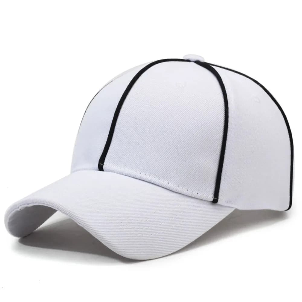 Casquette d'arbitre professionnelle réglable noire/blanche avec bordure contrastante – Chapeau de sp