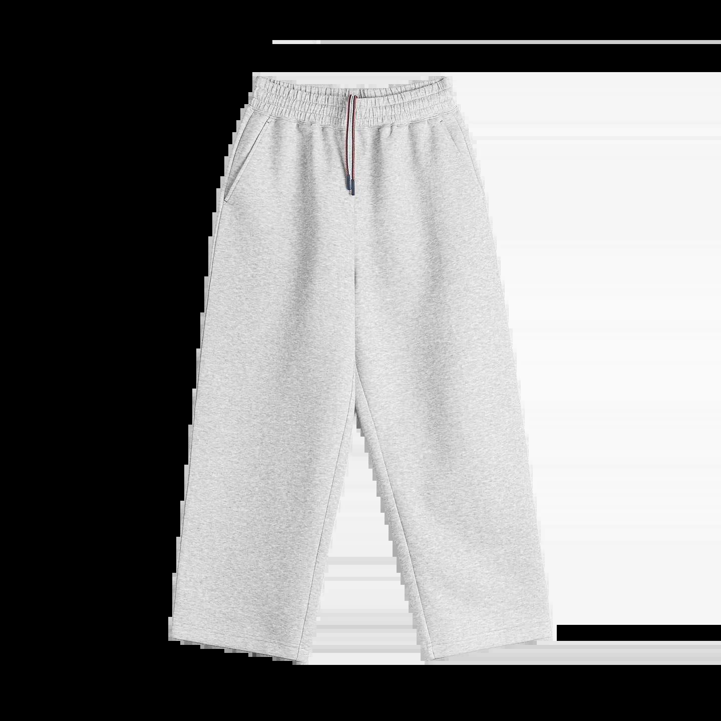 Pantalon de survêtement gris épais pour homme Maden, coupe droite, avec revers, décontracté, ample, 