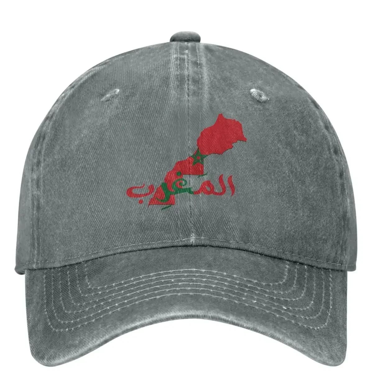 Casquette de baseball décontractée avec carte et sensation du Maroc, chapeau de camionneur, chasse e
