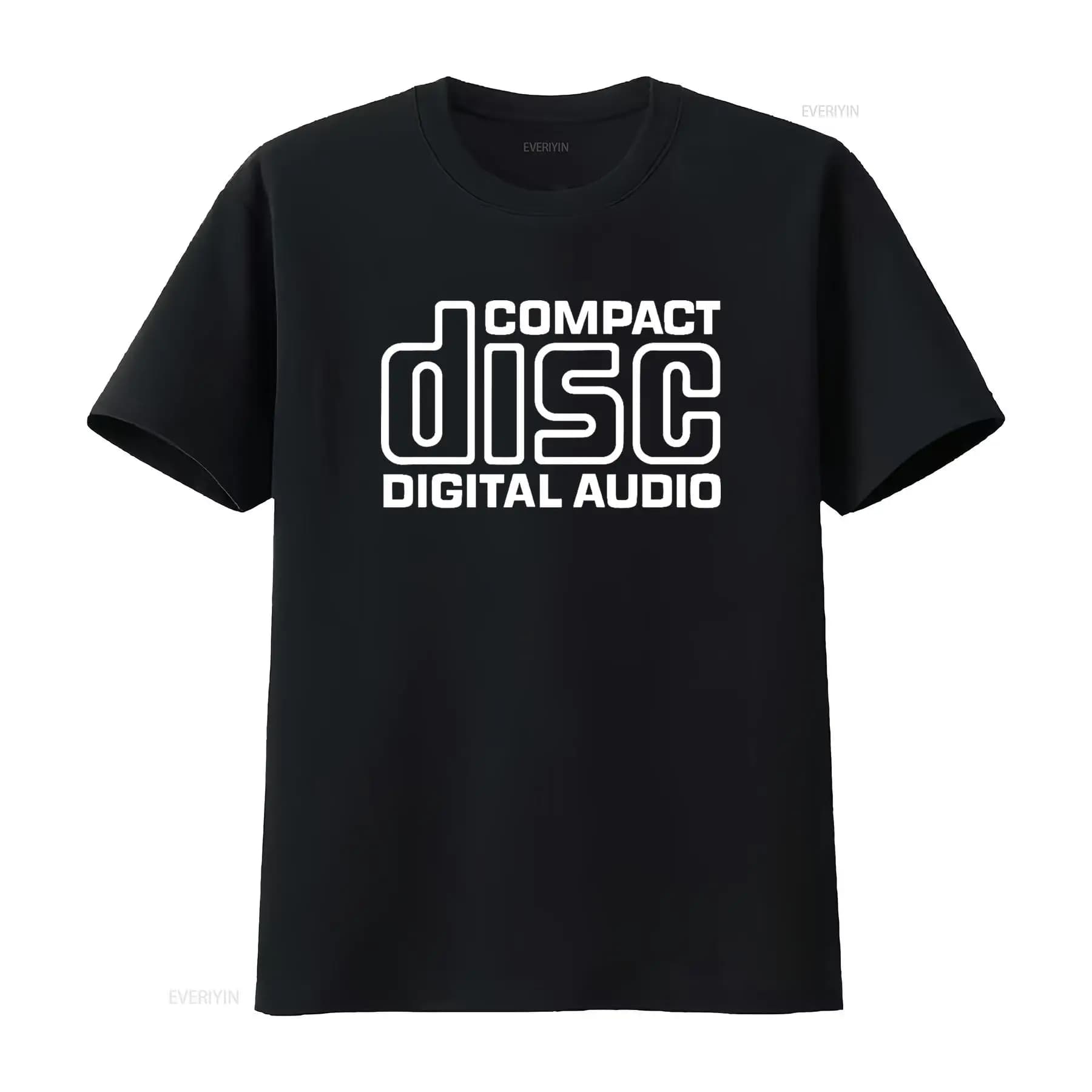 Logo CD disque Compact Audio numérique rétro années 80 90 t-shirt esthétique vintage lavé graphique 
