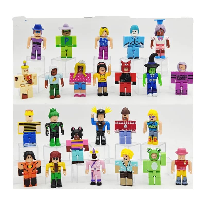 Ensemble de 24 figurines en plastique Roblox, personnages du monde virtuel, objets de collection, dé