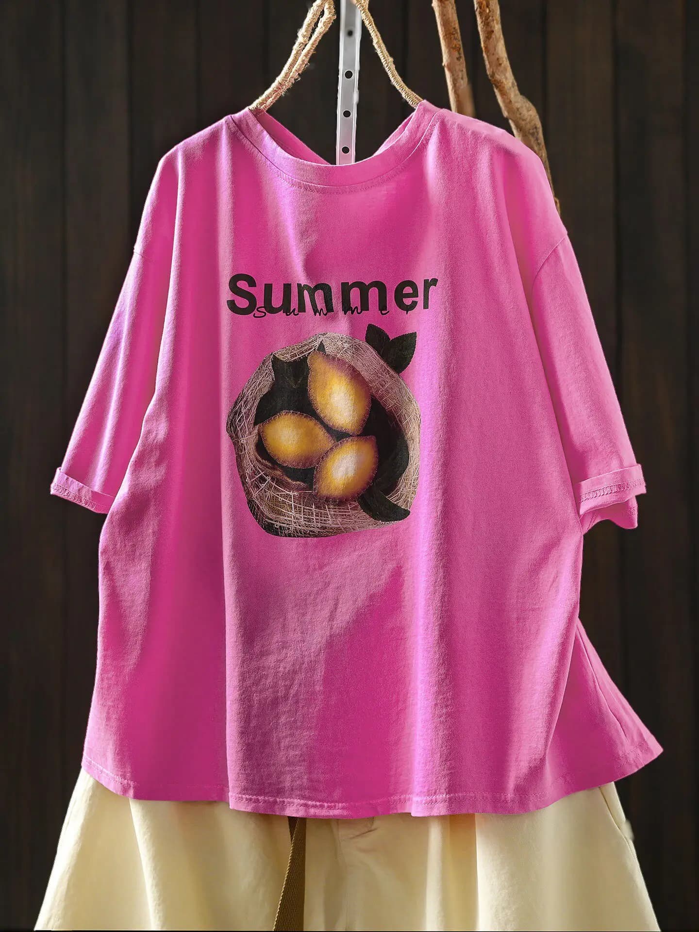 T-shirt à manches courtes, Nouvelle Collection 2026, Vêtements pour femmes, Coupe ample amincissante