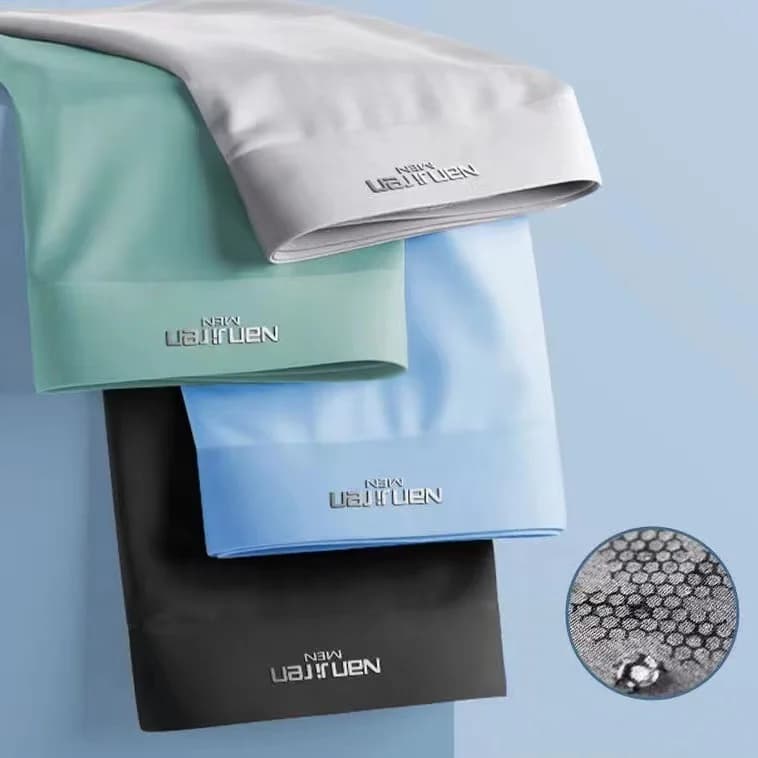 4 pièces Boxer Shorts hommes glace sous-vêtements en soie hommes caleçons respirant Sexy mince culot