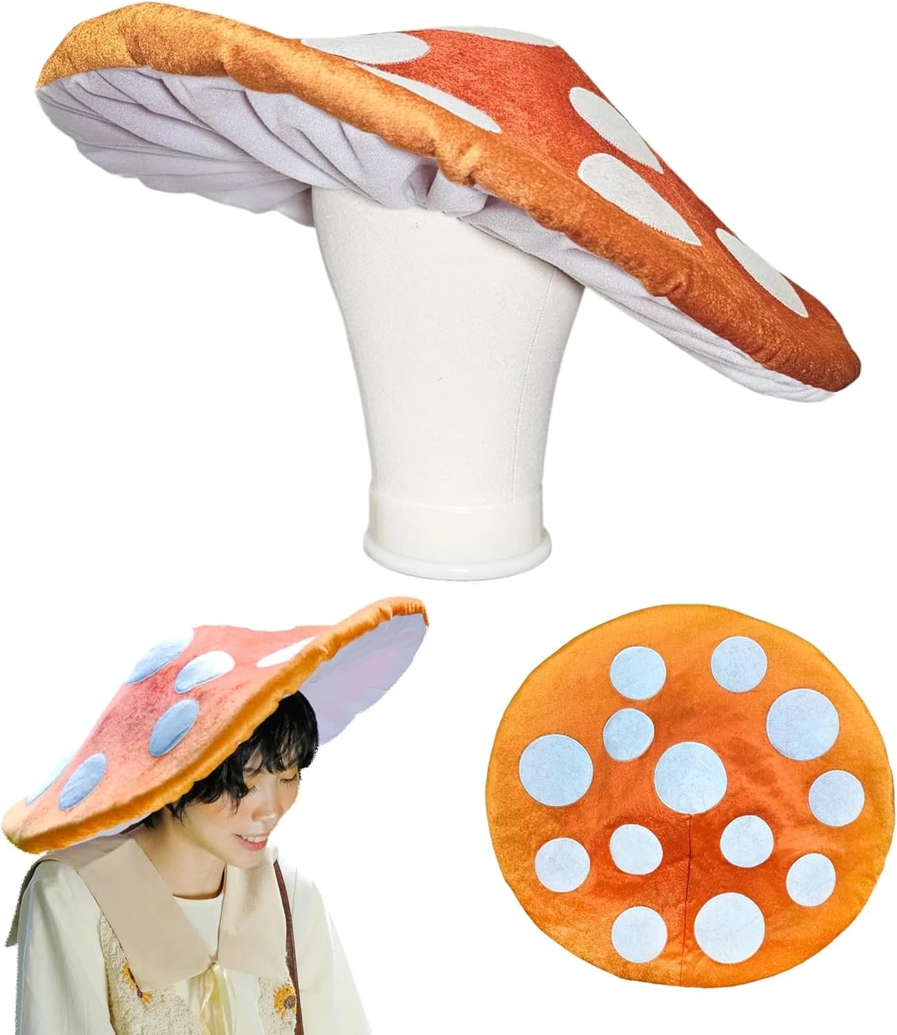 Chapeau de champignon, accessoire de Costume de Cosplay, chapeau de fête, surdimensionné avec bord f