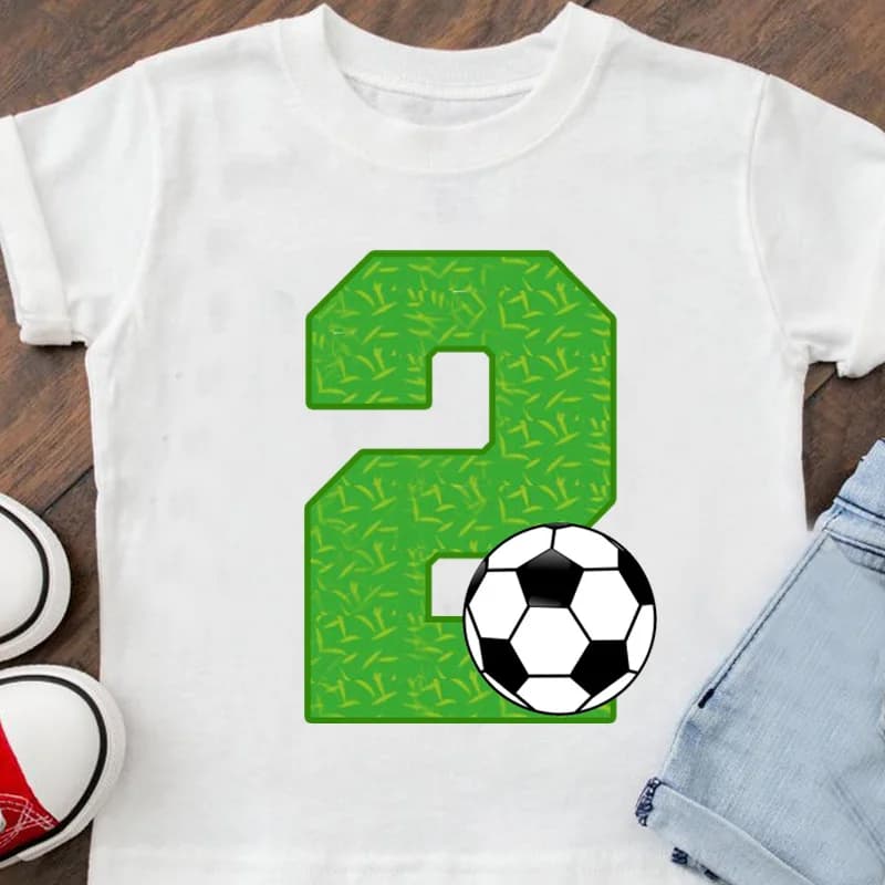 T-shirt de football drôle pour garçons et filles, t-shirts de football pour enfants, vêtements de fê
