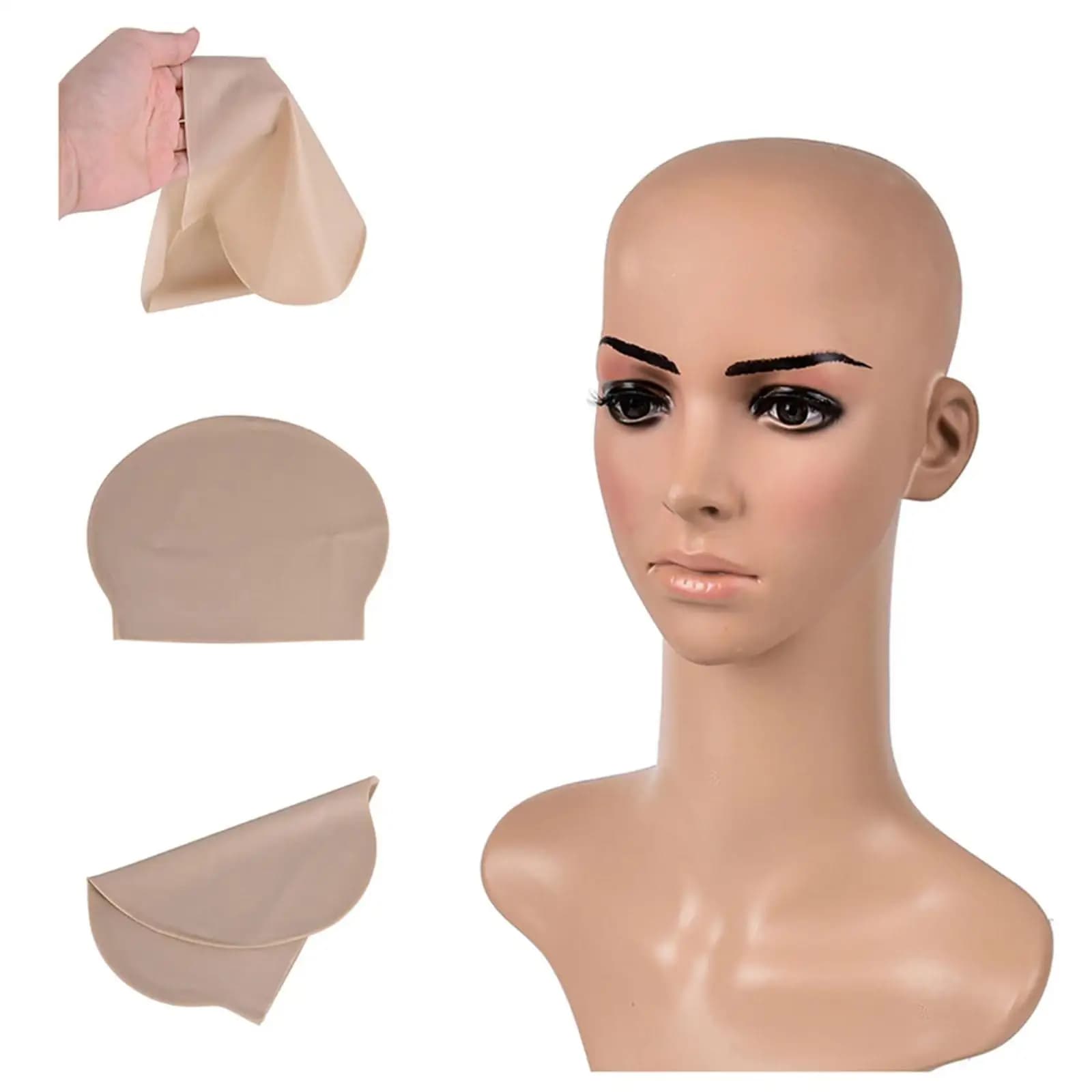 Chapeau chauve pour hommes et femmes, casquette Skinhead, costume de tête chauve, accessoire de cosp