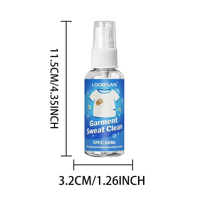 LOORSAN Spray anti-taches de sueur en 1 minute, nettoyant anti-taches jaunes pour les vêtements sous
