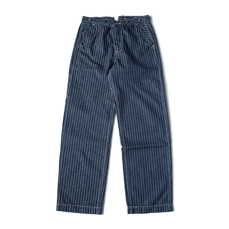 Pantalon de travail rétro à rayures Wabash pour hommes, jeans vintage des années 1920, vêtements de