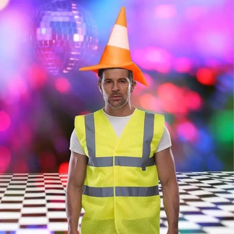 Chapeau conique de circulation routière 1 pièce – Accessoire de costume d'Halloween, ensemble cadeau