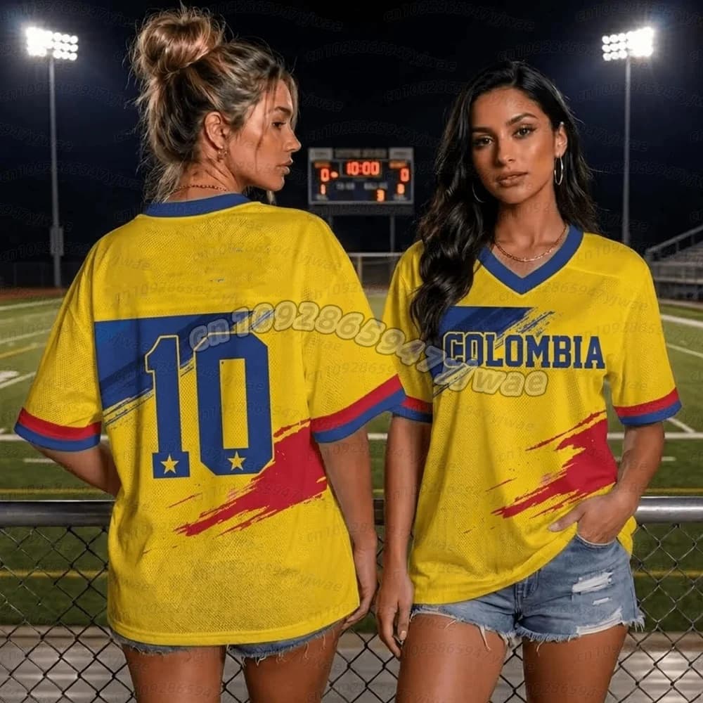 26 T-shirts imprimés pour femmes, maillots de supporters de football de Colombie pour hommes, t-shir