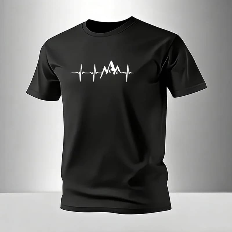 T-shirt pour homme en coton décontracté à manches courtes, vêtements de sport pour l'extérieur, jogg