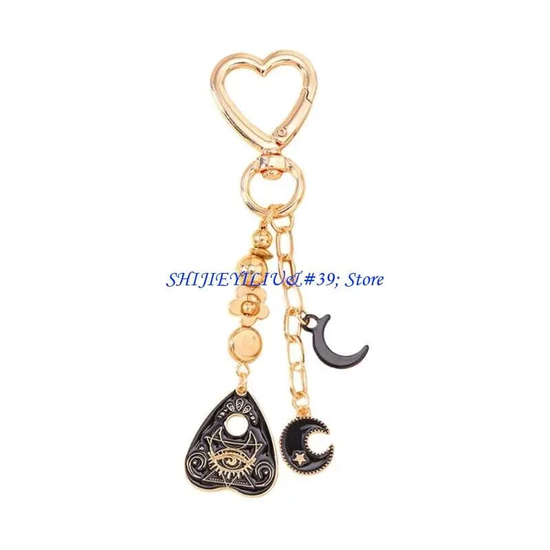 E21F – porte-clés gothique en forme cœur d'amour, pendentif élégant pour femmes filles, pour usage q