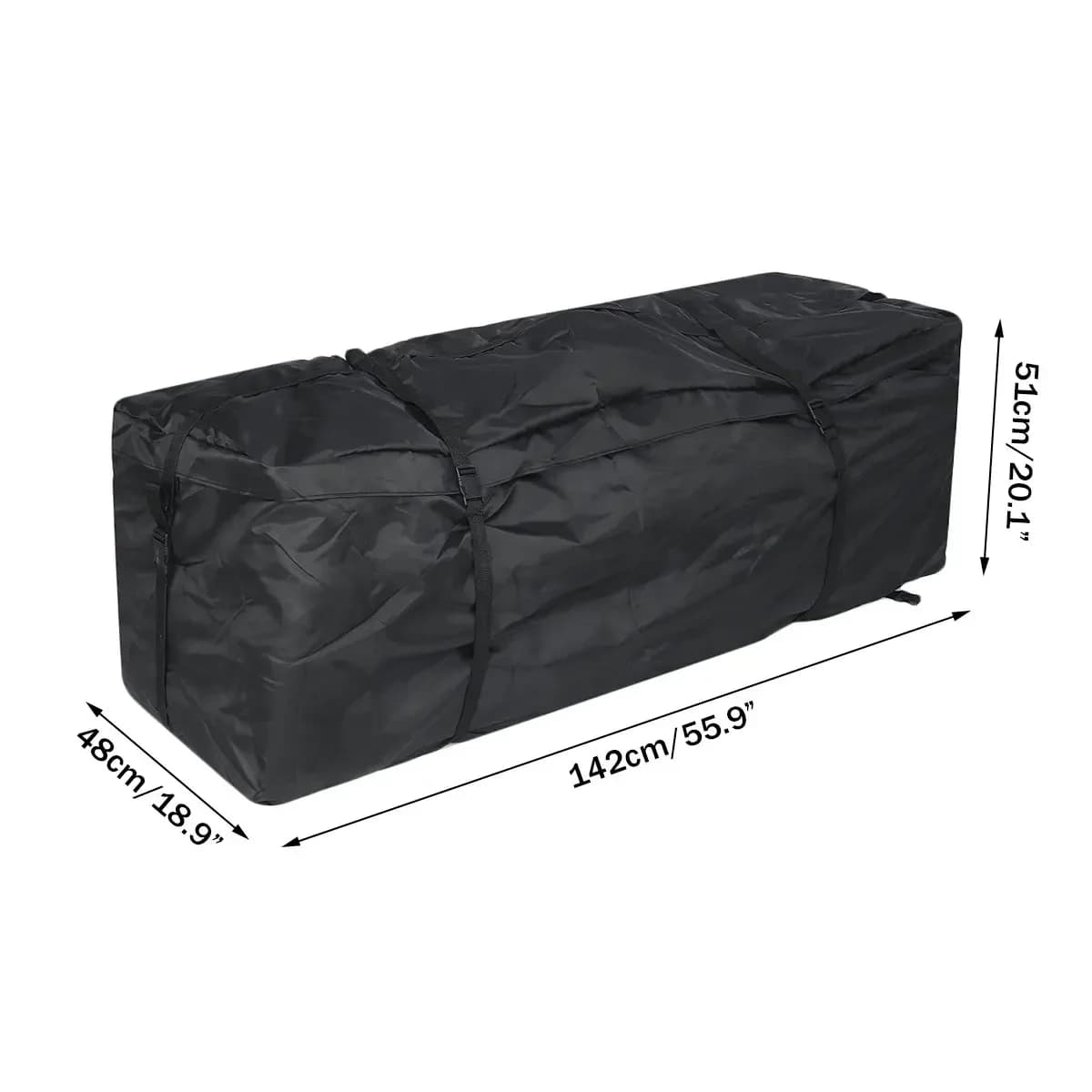 Porte-bagages de toit de voiture étanche 142x48x51cm, sac supérieur de toit de voiture SUV, boîte su