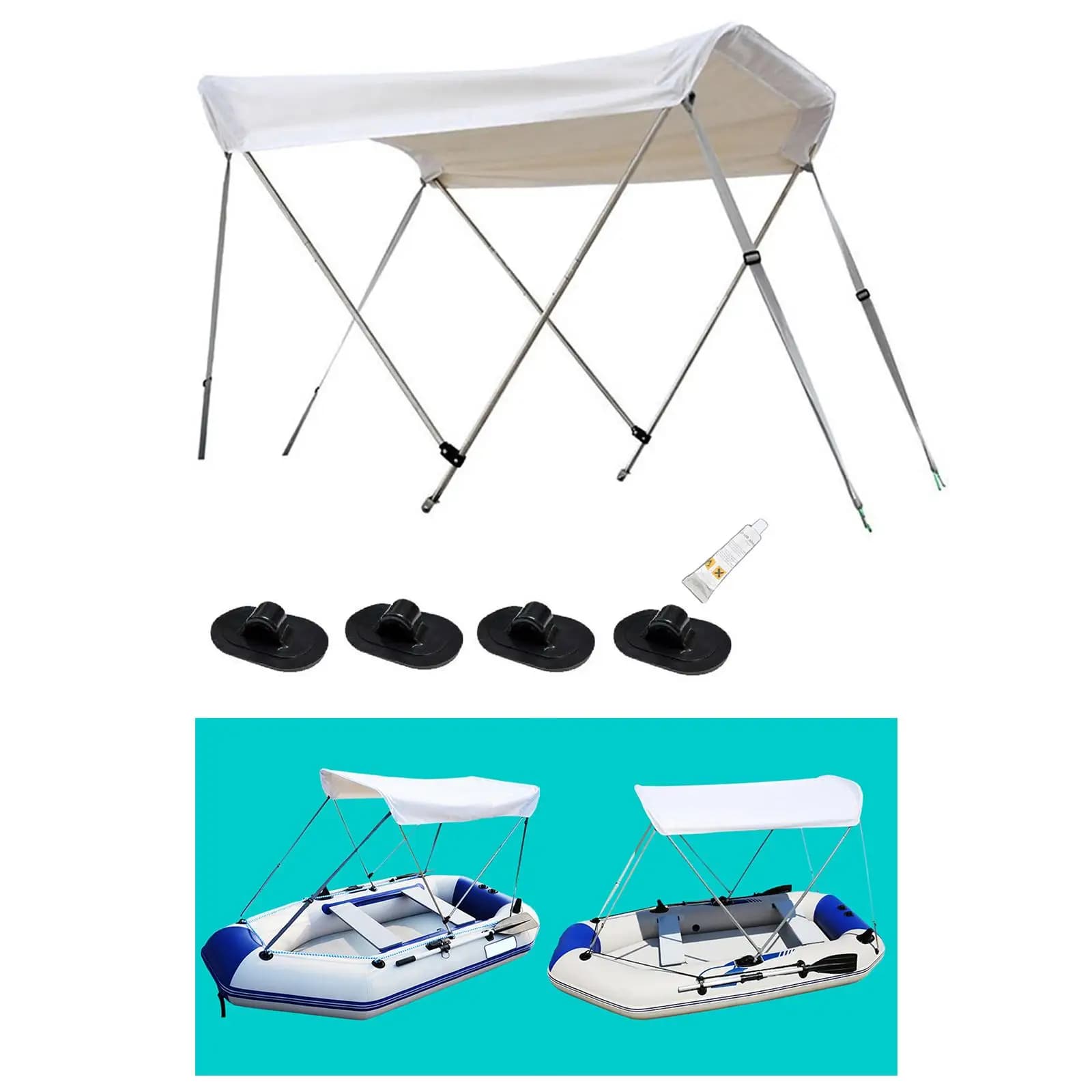 Bimini hauts pour bateaux pièces d'auvent supérieures Durable résistant aux fissures canoë pare-sole