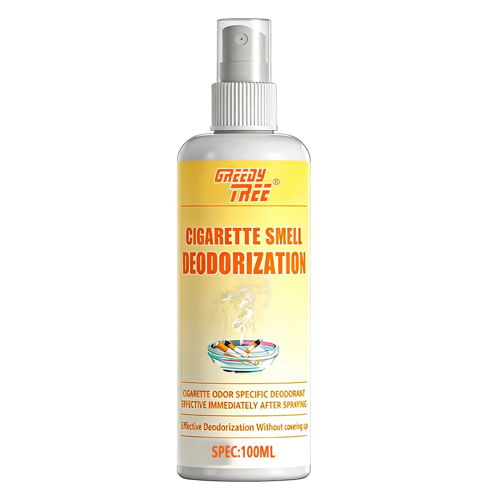 GREEDY TREE Spray désodorisant pour l'odeur de cigarette |   100ML |   Élimination immédiate des ode