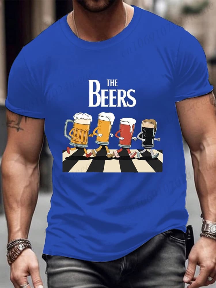 T-shirt à manches courtes pour hommes amoureux de la bière t-shirts mode haut d'été décontracté pour