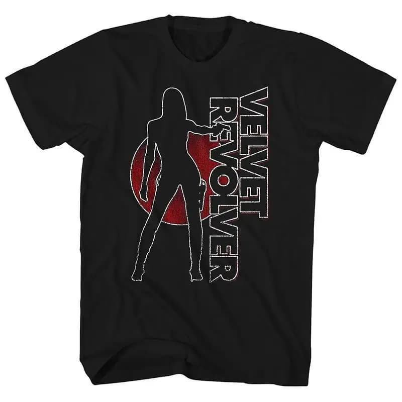 Hard Rock Velvet Revolver - T-shirt rétro américain vintage pour la mode urbaine en Europe et en Amé
