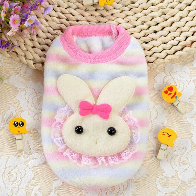 Vêtements pour chiots de dessin animé, manteau d'hiver chaud en flanelle pour petits chiens, pull po