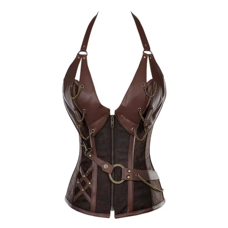 Cosplay médiéval Steampunk vêtements femmes Pirate Costume gothique chevalier Corset Halloween cuir