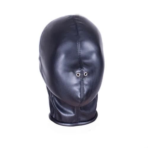 Casque de Bondage BDSM en cuir PU souple et réglable, cagoule, masque fermé, nez ouvert, trou, jouet