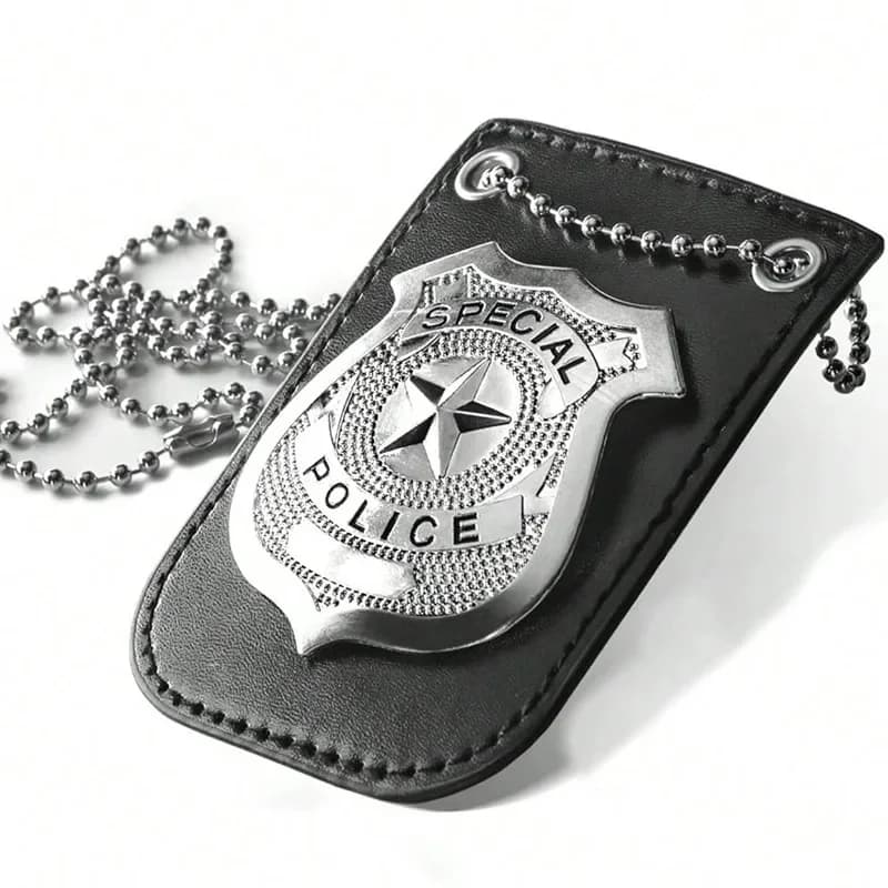 Collier de Police en métal, accessoires de jeu de rôle d'halloween, jouet pour enfants, Micro pièces