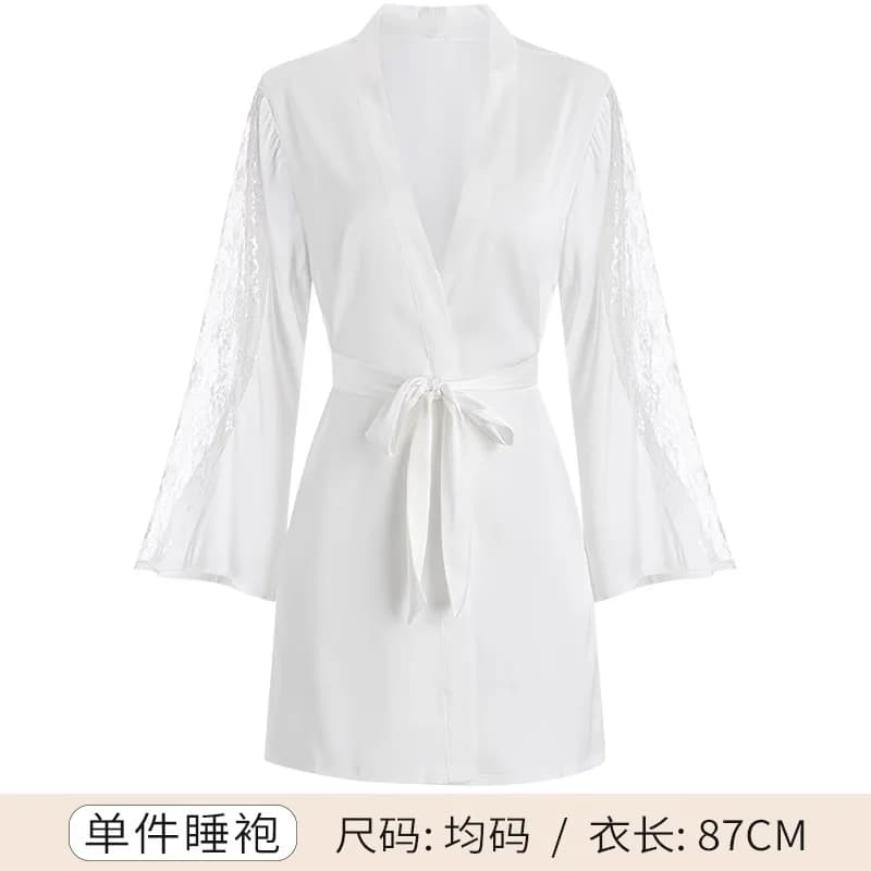 Peignoir femme 2025 nouvelle Lingerie Sexy pyjamas dentelle mince peignoir en soie petite poitrine c