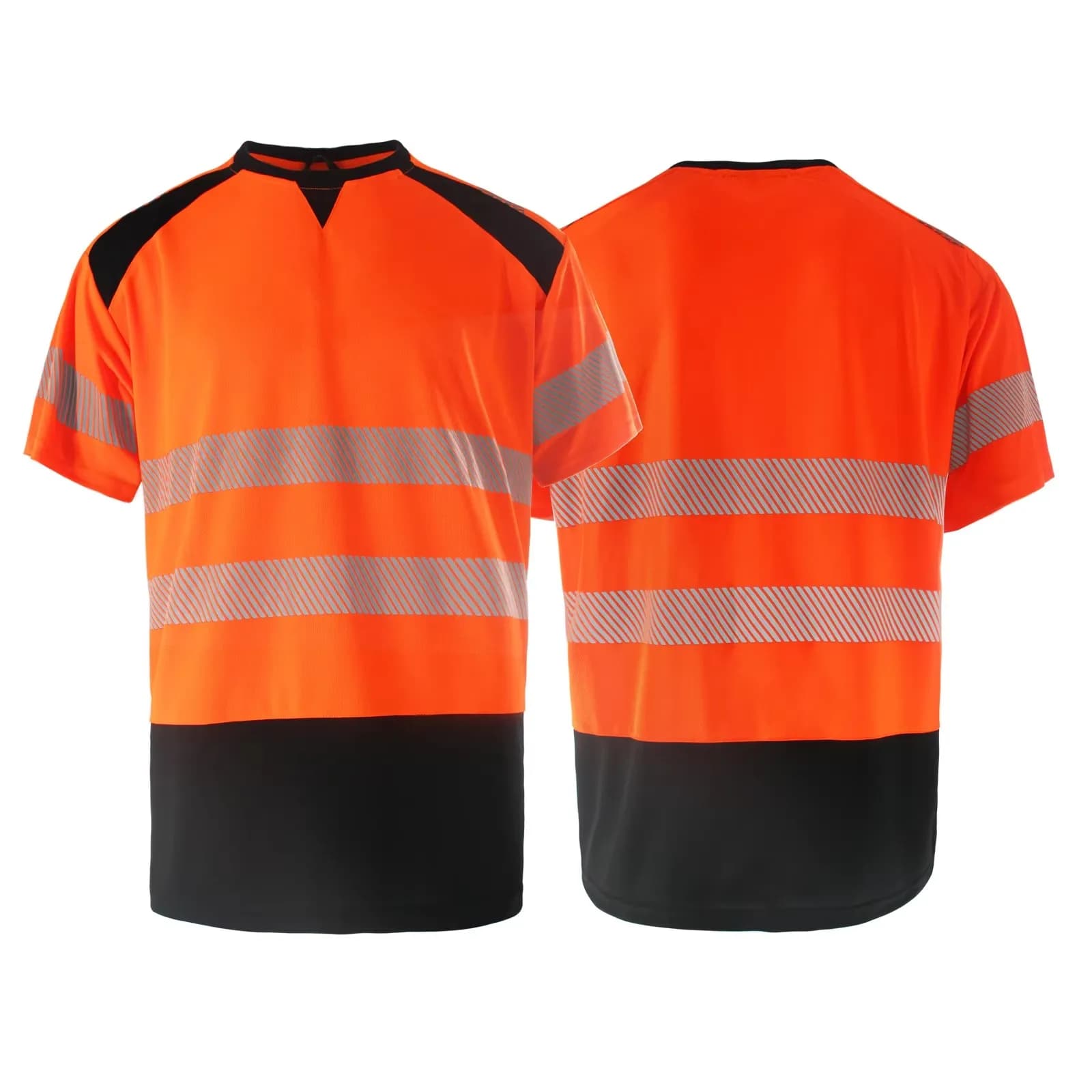 Nouveauté t-shirt de sécurité à manches courtes chemise réfléchissante haute visibilité Orange avec 