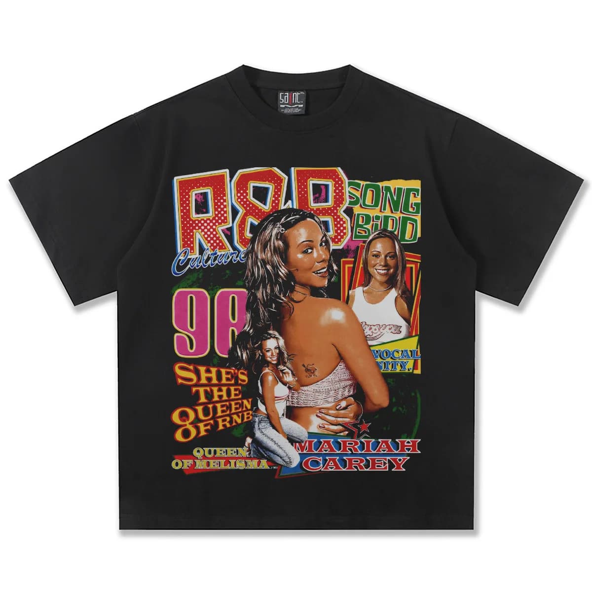 T-shirt graphique Mariah Carey R&B Queen pour femmes et hommes, style vintage des années 90, chanteu