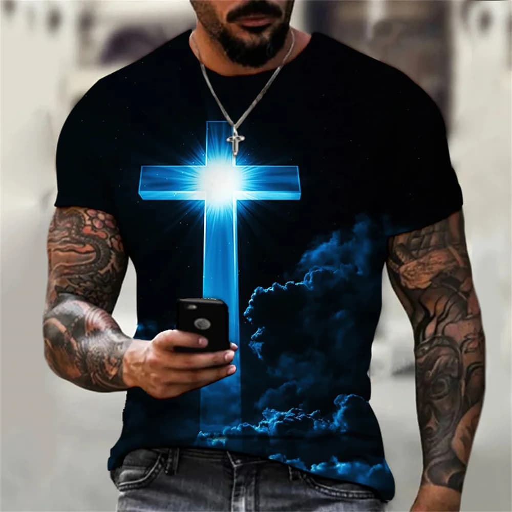 T-Shirt à Manches Courtes et Col Rond pour Homme, Vêtement Style Hip Hop, Gothique, Imprimé en 3D, C