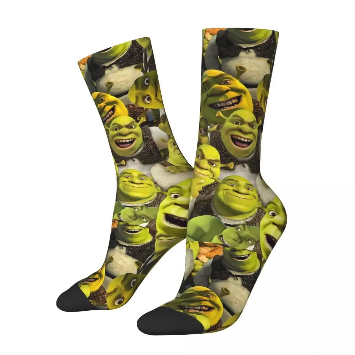 Hip-hop Shrek Memes chaussettes de basket-ball visage drôle Anime Polyester chaussettes longues pour