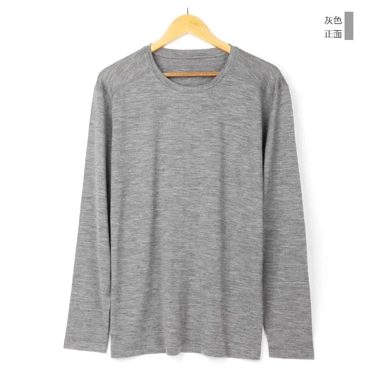 Hommes 100% laine mérinos chemises à manches longues t-shirt couche de Base thermique chemise en lai