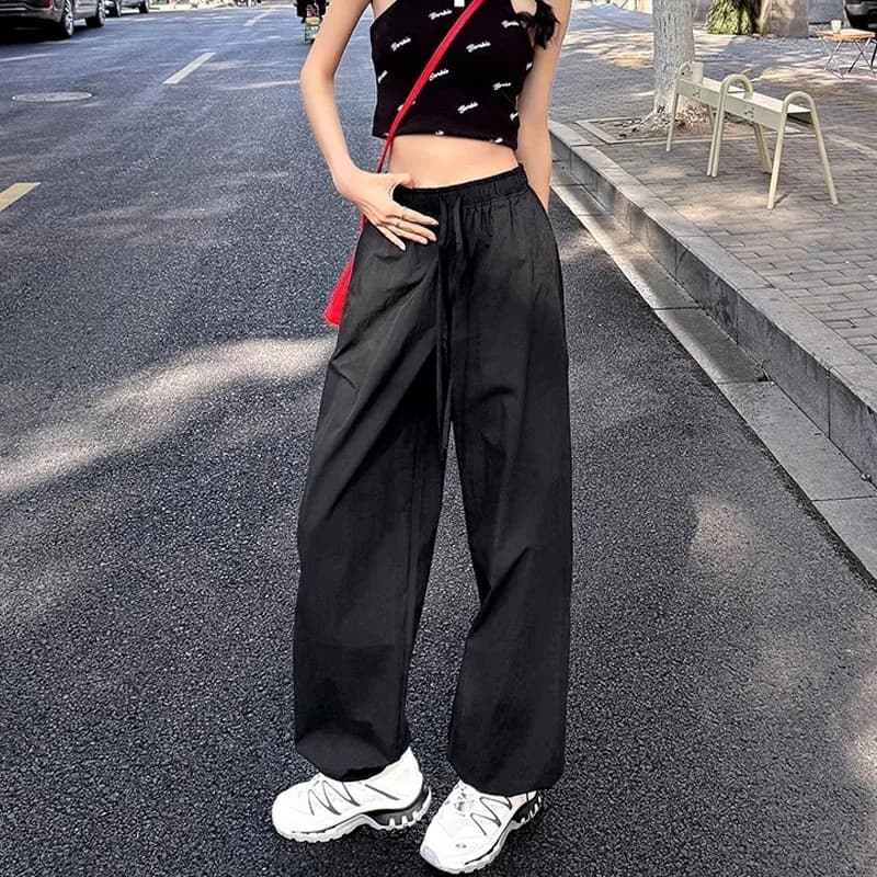 Pantalon Cargo femme militaire automne Polyester côtelé à motifs artistiques doux gothique texturé é