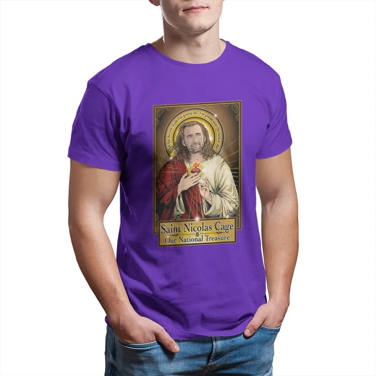 T-shirt à col rond à manches courtes pour hommes, Saint Nicolas Jos, Notre sagesse nationale, Vêteme