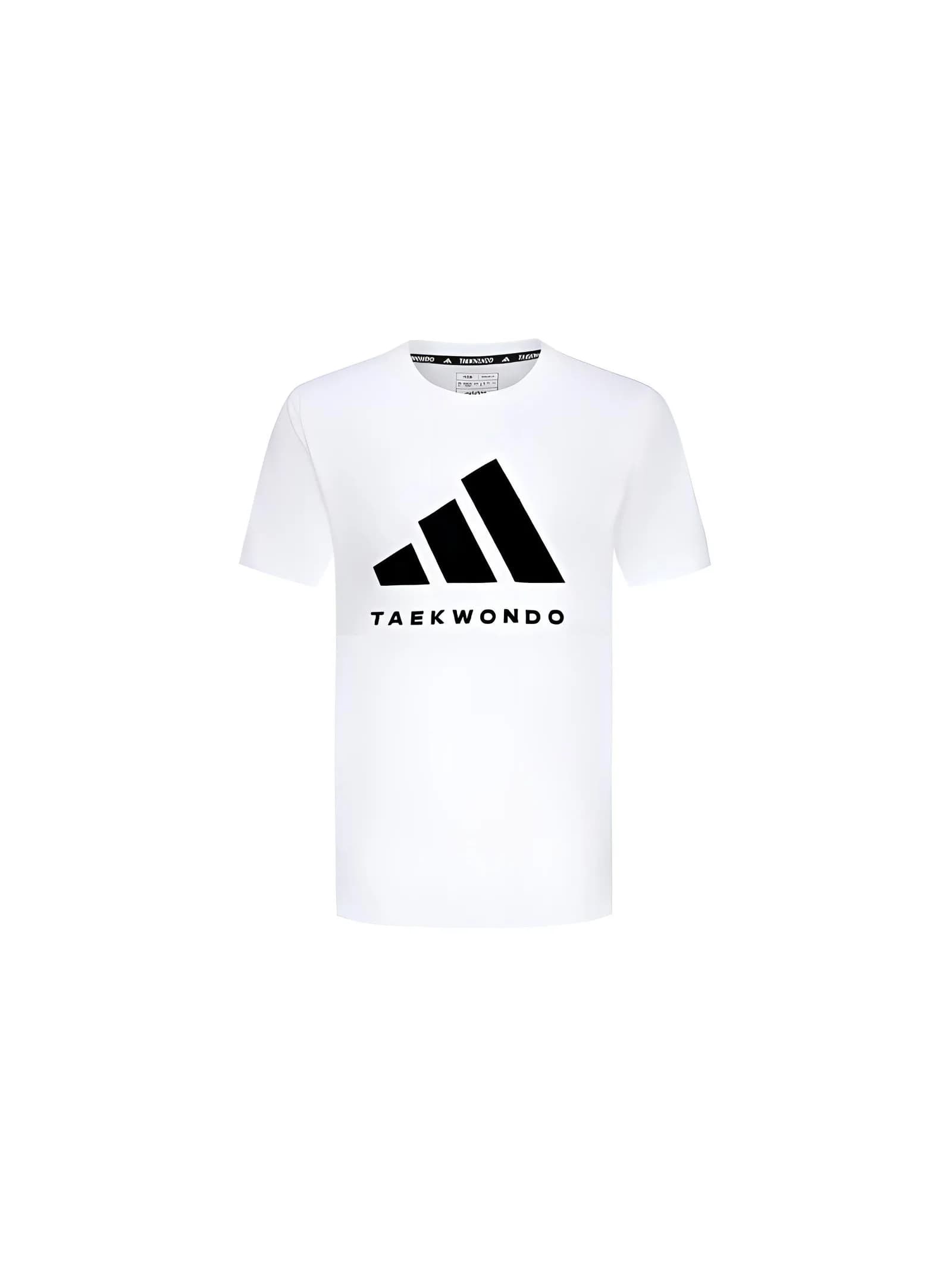 adidas TAEKWONDO Series T-shirt à col rond pour hommes et femmes, noir et blanc, tricoté, séchage ra
