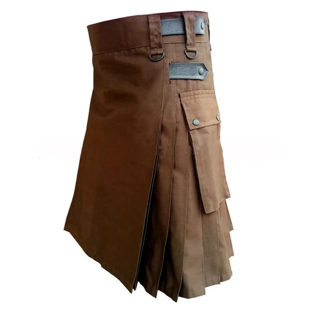 Kilt utilitaire pour hommes Kendo mode vêtements gothiques Vintage jupes écossaises avec poche boîte