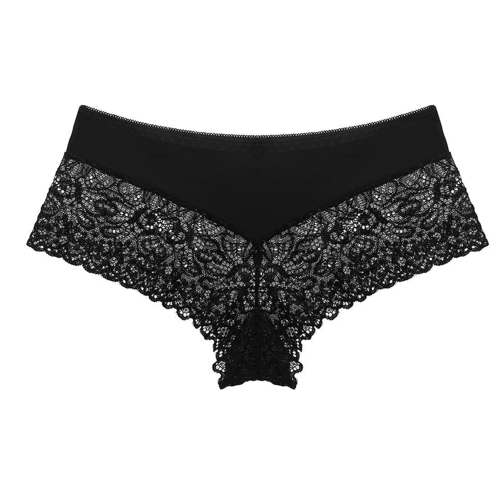 Culotte en Dentelle Transparente pour Femme, Sous-Vêtement Romantique, Sans Couture, Couleur Unie, T
