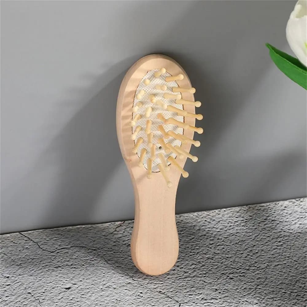 Brosse démêlante en bambou à coussin d'air pour le soin du cuir chevelu, accessoires de barbier pour